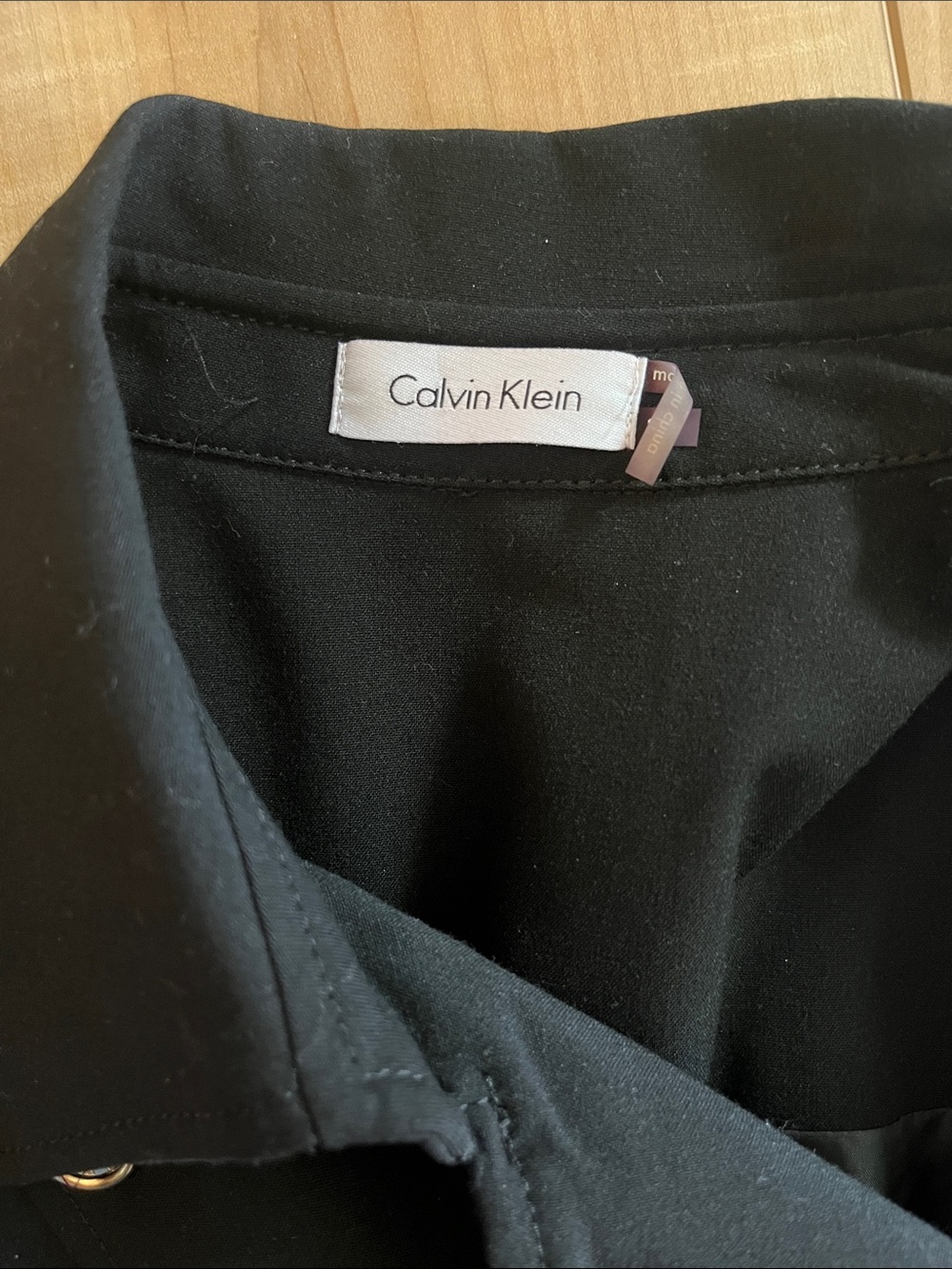 Calvin Klein Black Sleeveless Double-Breasted Trench Midi Dress - Picture 2 of 3